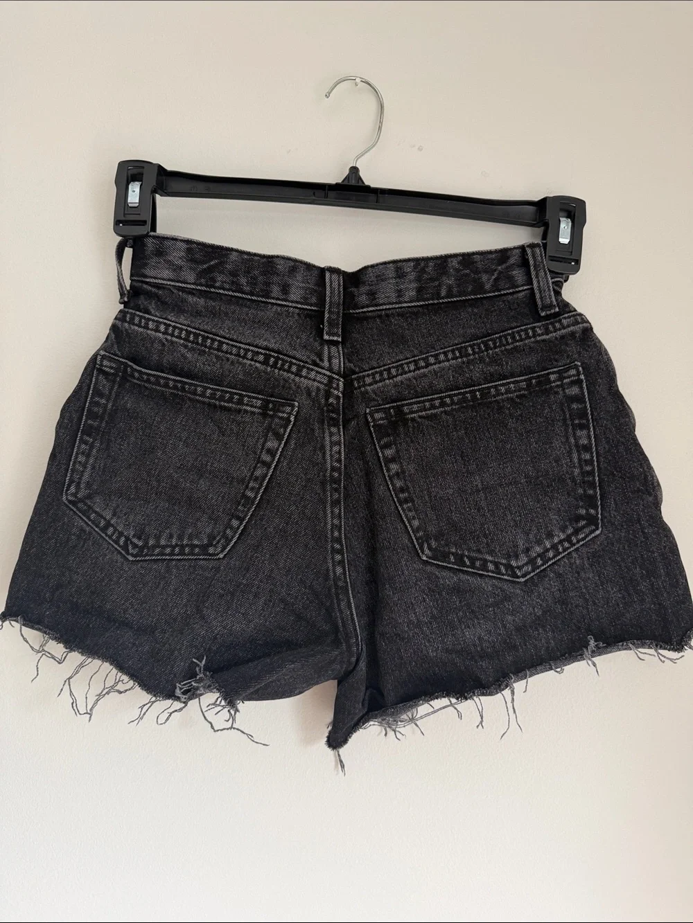 TOPSHOP Black Denim Shorts, Size 4